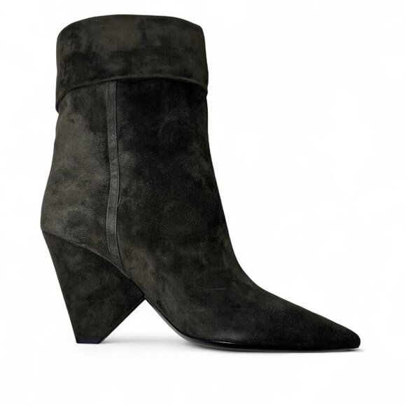 Saint Laurent Women's Liz 85 Luxor Suede Booties Sabble Brown EU 37.5 NIB - Picture 7 of 16